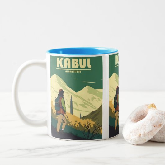 Afghanistan Affiche de voyage Café Mug (Avec donut)