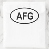Afghanistan AFG Ovale Sticker (Tas)