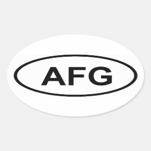 Afghanistan "AFG" Ovale Sticker