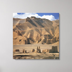 Afghanistan, Bamian-vallei. Oude aarden Canvas Afdruk