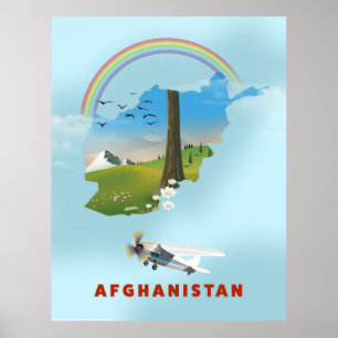 Afghanistan Carte du paysage affiche
