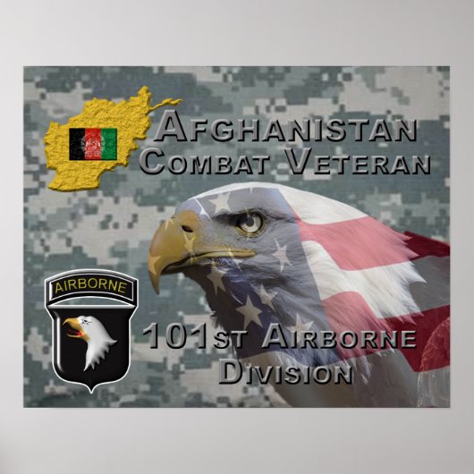 "Afghanistan Combat Veteran" - 101st Airborne! Poster (Voorkant)
