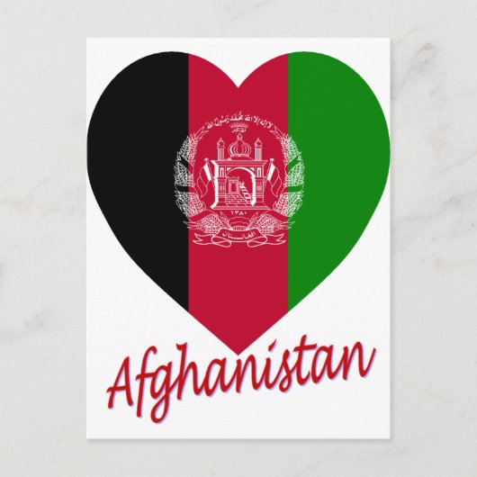 Afghanistan Flag Heart Briefkaart (Voorkant)