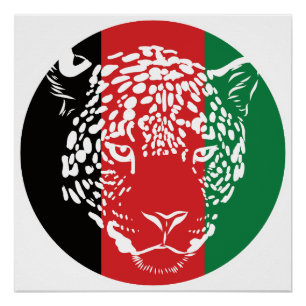 Afghanistan luipaard Afghaanse nationale dierenvla Perfect Poster