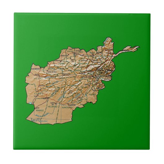 Afghanistan Map Tile Tegeltje (Voorkant)