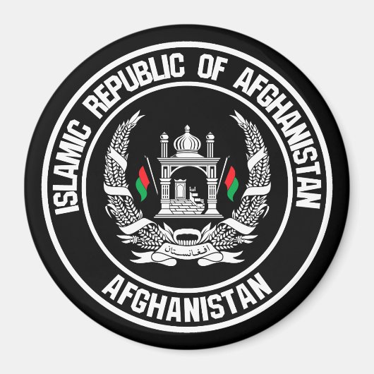 Afghanistan Round Emblem Magneet (Voorkant)
