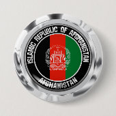 Afghanistan Round Emblem Ronde Button 7,6 Cm (Voorkant)