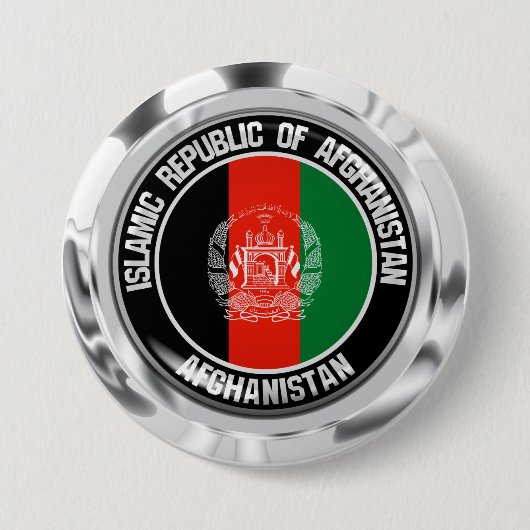 Afghanistan Round Emblem Ronde Button 7,6 Cm (Voorkant)