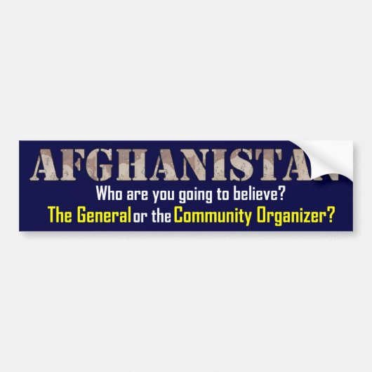Afghanistan-strategie Bumpersticker (Voorkant)