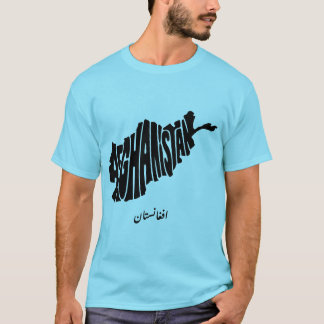 Afghanistan Typography Map, افغانستان T-shirt