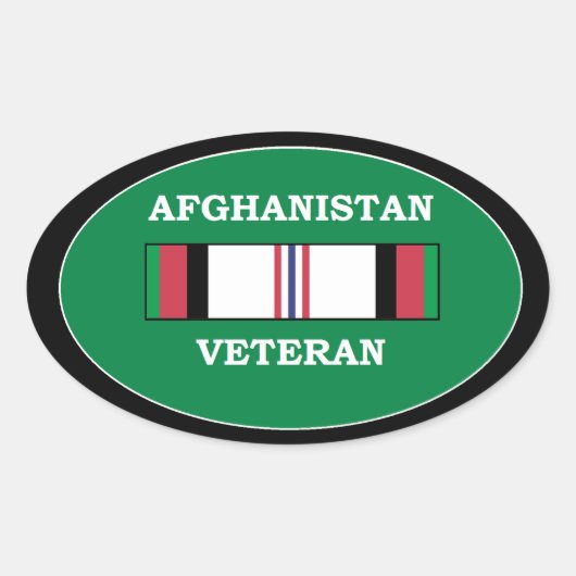 Afghanistan Veteraan Ovale Sticker (Voorkant)
