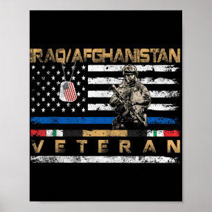 Afghanistan Veteraan Vlag Patriottische Me Poster