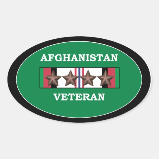 Afghanistan Veterane Stickers Ovaal 4 ACS (Voorkant)