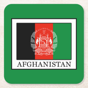 Afghanistan Vierkante Kartonnen Onderzetter