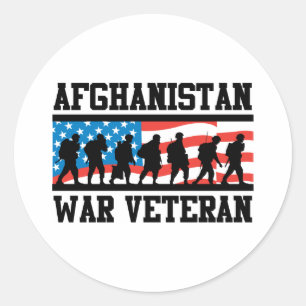 Afghanistan War Veteran Ronde Sticker