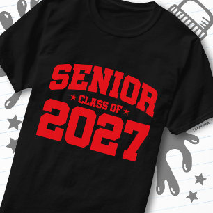 Afgroeijaar School Rode Eindexamenklas 2027 T-shirt