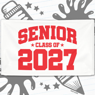 Afgroeijaar School Rode Eindexamenklas van 2027 Spandoek