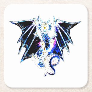 Afgrond Leviathan Stijl Zee Slang Fantasie Vierkante Kartonnen Onderzetter