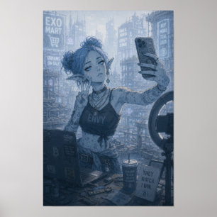 Afgunst / Blogger / Poster van de stad van neonlic