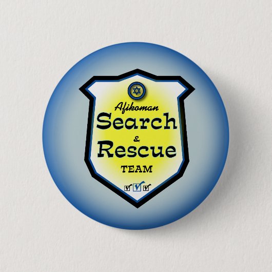 Afikoman Search & Rescue Team Ronde Button 5,7 Cm (Voorkant)
