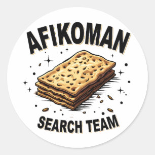 Afikoman-zoekteam Hanukkah Jewish Food Lovers Ronde Sticker