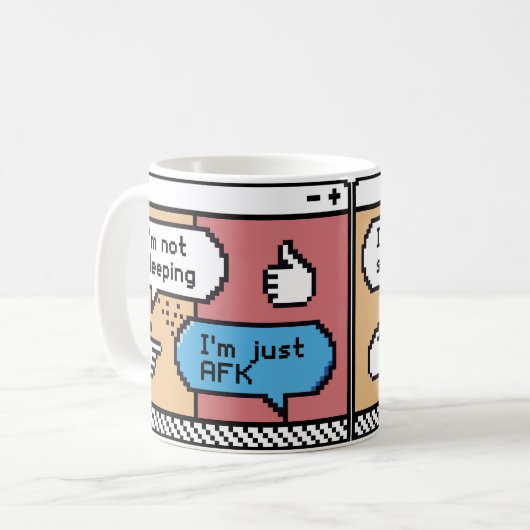 AFK Gamer Pixel Art Mug – Funny Retro (Devant gauche)