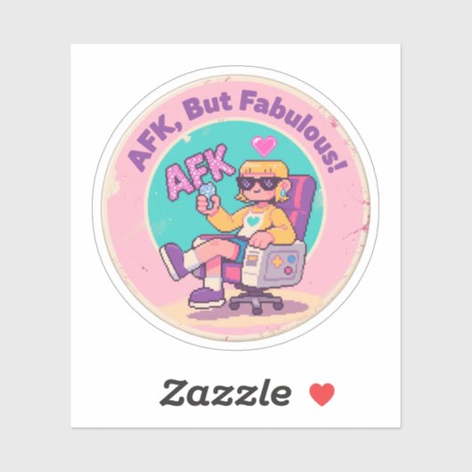 AFK, maar Fabulous – Grappige Gaming Nostalgie Kun Sticker (Vel)