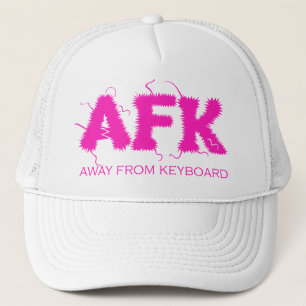 AFK weg van toetsenbord Funny Hot Pink Typografie Trucker Pet