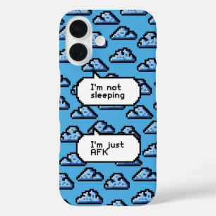 AFK-wolken – Retro Pixel-telefoon iPhone 16 Hoesje
