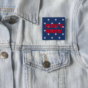 Afkeuring is patriottisch vierkante button 5,1 cm