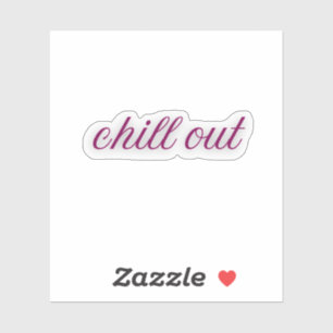 afkoelen   Grappig Relax Paarse Cursief Sticker