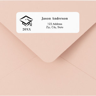 Afkorting afstuderen terugzendadres label