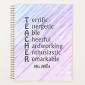 Afkorting voor leraren Naam Paarse Abstracte plann Planner (Voorkant)