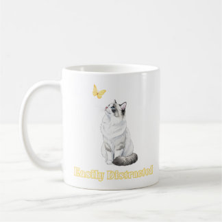 Afleidbaar Ontwerp met Mooie Kat & Vlinder Koffiemok