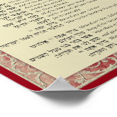 Aflessen van de Torah Hebreeuws en Engels op rood Poster (Hoek)
