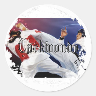 Afligido em volta das etiquetas ronde sticker