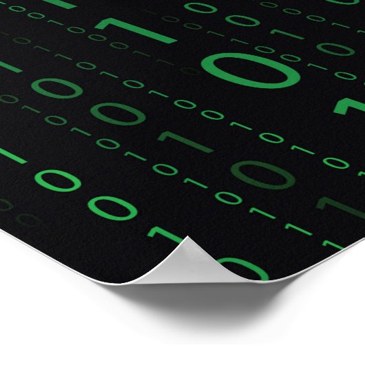 Aflopend binaire code poster (Hoek)