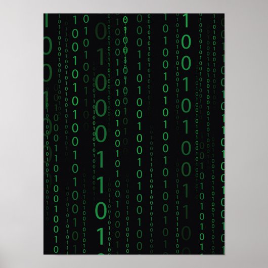 Aflopend binaire code poster (Voorkant)