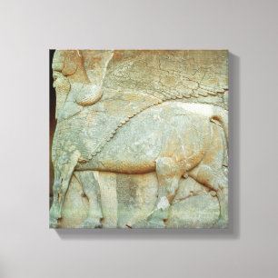 Aflossing van een antropomorfe stier canvas afdruk