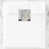 Aflossing van een Madonna en een kind (marmer) Vierkante Sticker (Tas)
