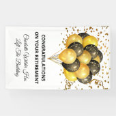 Aflossing van zwarte en goudConfetti Spandoek (Horizontaal)