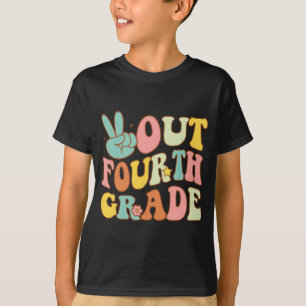 Afmelden Vierde Grade Groovy Laatste Dag School 4e T-shirt