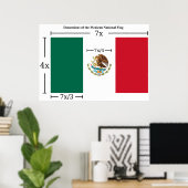 Afmetingen van de nationale vlag van Mexico Poster (Thuiskantoor)