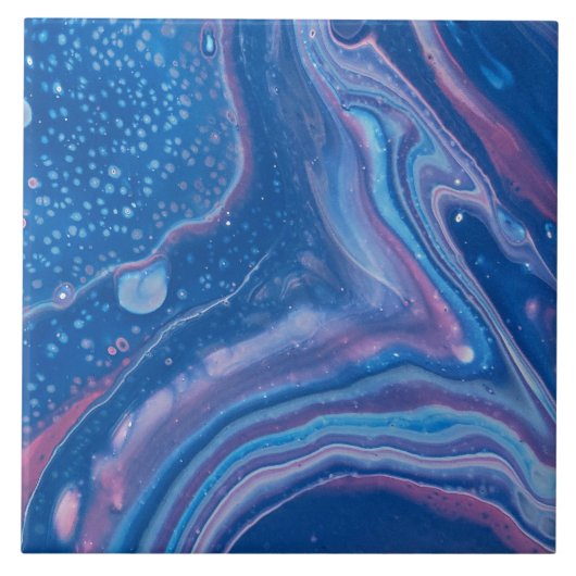 Afname blauw en roze marmer tegeltje (Voorkant)