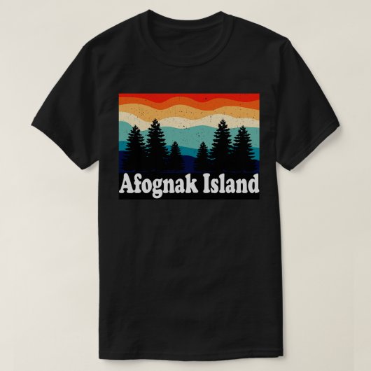 Afognak Island Alaska Retro T-shirt (Design voorkant)
