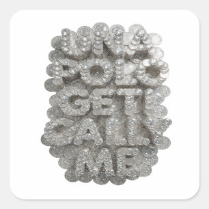 Afpelbare zilveren GET ME-decalkunst Vierkante Sticker