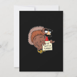 Afraid Turkey Disguise Joke Humor Funny Thanksgivi Kaart