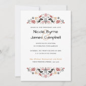 Afriana | Modern Ankara Lizard Wedding Kaart (Voorkant)