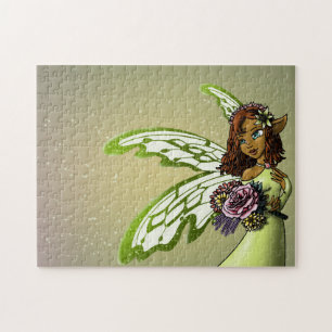 Africa American Fairy en Flowers Legpuzzel