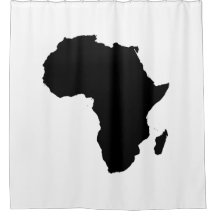 Africa Continent Black & White Shower Curtain